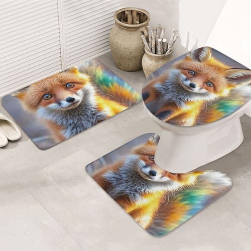 Tapis de salle de bain antidérapants Cute Fox en microfibres lavables - 2