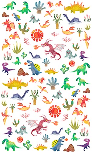 Nail Stickers Decal Transfers (6 Sheets) Flonznail Dinosaurus Dragons T-Rex Watercolor Vintage Illustration #TOP2