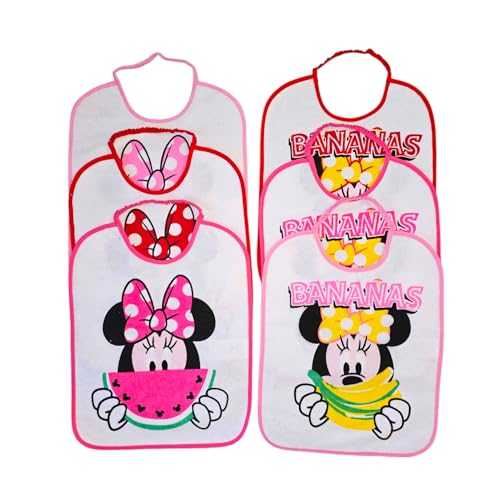 Ellepi bavoir bebe enfant elastique disney eponge impermeable (Minnie Large)