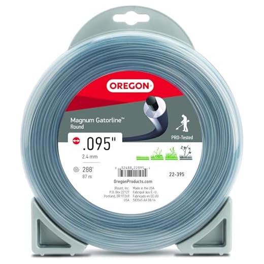 Oregon 22-395 Gatorline Heavy-Duty Professional Magnum 1-Pound Coil of .095-Inch-by-288-Foot Round String Trimmer Line , Gray