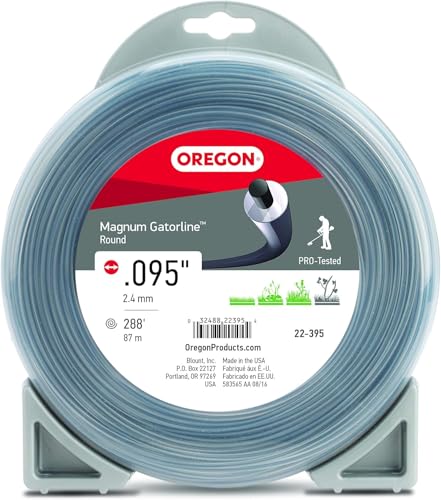 Oregon Magnum Gatorline 095 Trimmer Line Heavy Duty, Professional Round Weed Wacker String for Gas and Electric Grass Trimmer and Brushcutters, Fits Most Standard Models .095' x 288-Foot (22-395)