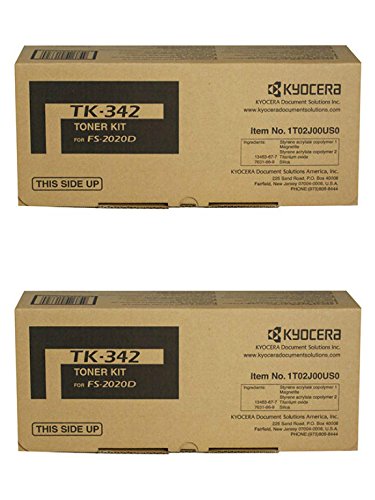 Kyocera TK-342 (TK342) Black Toner Cartridge 2-Pack for FS-2020DN