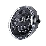 FieryRed LED Headlight High/Low Beam Daymaker Headlamp for V-Rod VRSCF VRSC VRSCR 2002-2017 (Black)