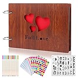 🎁 【Kit de álbum de recortes】 Un álbum de fotos (22 * 16 cm), un total de 60 páginas (30 hojas), 12 rotuladores de metal de colores, 5 pegatinas, 5 esquinas de fotos y 8 reglas huecas de diseño de festivales, juegos de herramientas perfectos para álbumes de recortes de bricolaje. ¡guarda el mejor recuerdo!