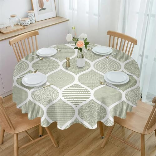 Nappe ronde texturée géométrique avec revêtement imperméable Color-1 - 3