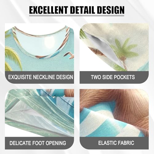 Sloth Summer Beach Pajama Set Short Sleeve Pajamas Shorts Sets Cotton Soft Loungewear Sleepwear 5Y4