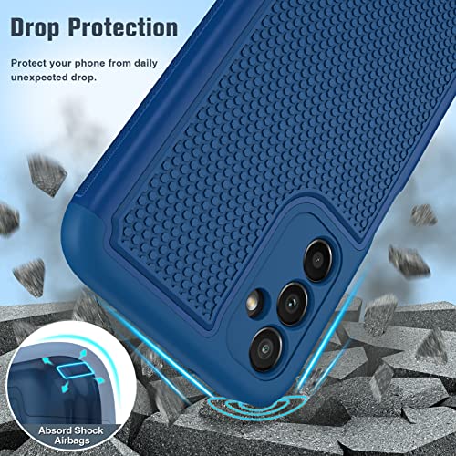 Fntcase For Samsung Galaxy A14 5G Case: Dual Layer Protective Heavy Duty Cell Phone Cover Shockproof Rugged With Non Slip Textured Back - Military Protection Bumper Tough - 2023, 6.6Inch (Navy Blue) #TOP3