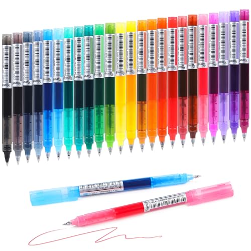 USUAL Gel Pens 24 Colored Gel Ink Pens 0.5mm...