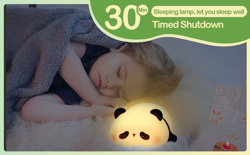 Mobhada USA Night Lamp, Cute Touch Silicone Light for Kids Bedroom, USB Rechargeable (Panda)