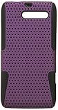 Eagle Cell PHMOTXT907NTBKPL Progressive Hybrid Protective Gummy TPU Mesh Defense Case for Motorola Droid RAZR M XT907 - Retail Packaging - Black/Purple