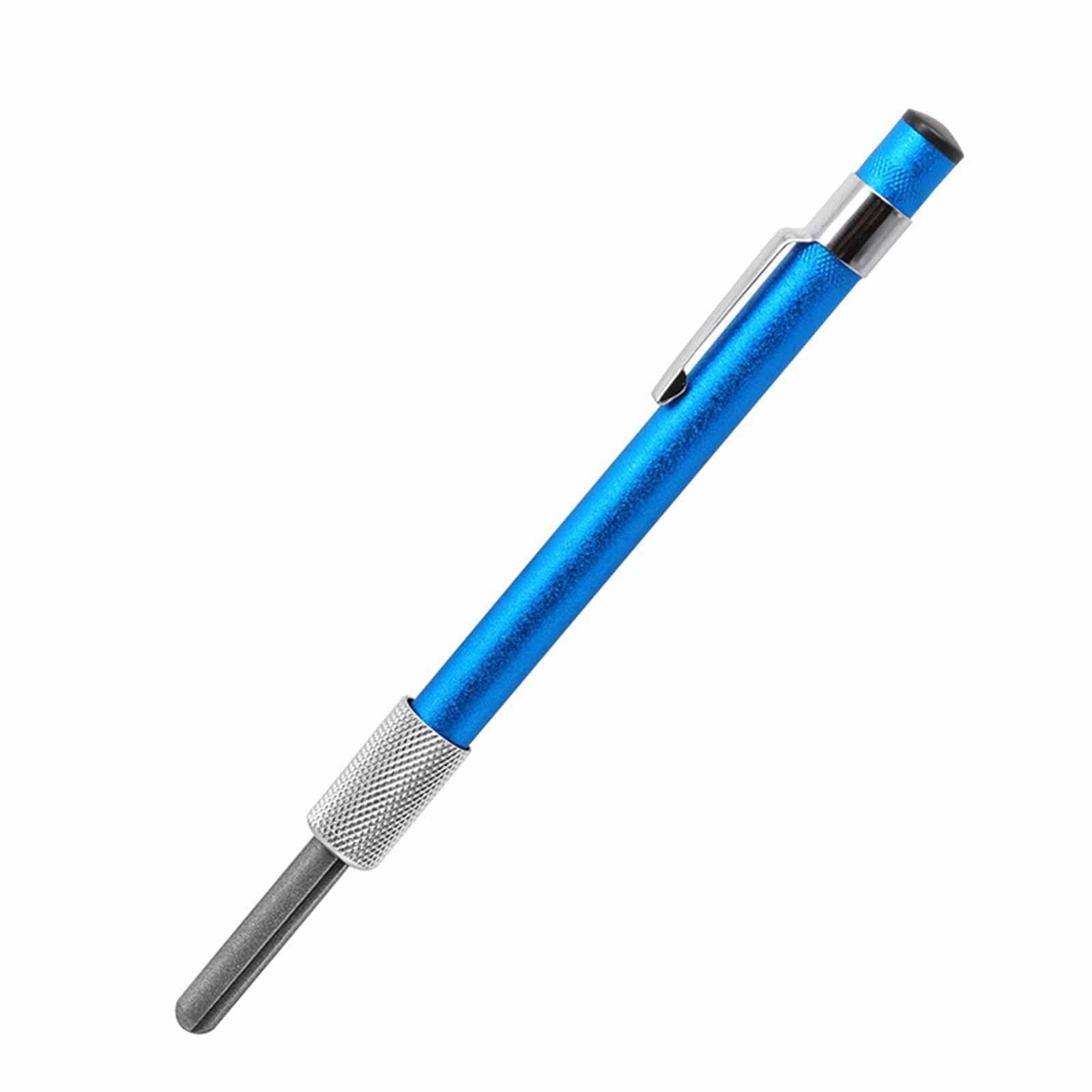 FYHJNC Diamond Glass File, Professional Crystal & Porcelain Repair Tool with Round/Flat Edges, Hard Alloy Steel Handle for Fixing Chips on Glassware, Cups, Goblets (Blue)