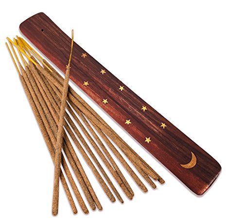 Porte-encens en bois bac à cendres - Doré Lune Cover