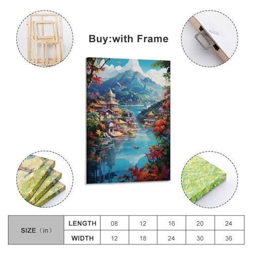Tableau impression sur toile baie de vacances de 40x60 cm pour decoration murale