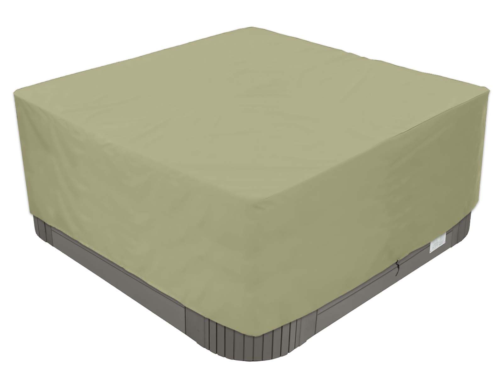 Funda cuadrada impermeable 210D He y Duty para jardín, spa, piscina, protección UV y escudo de invierno, se adapta a 244 x 244 x 90 cm, protector duradero para exteriores