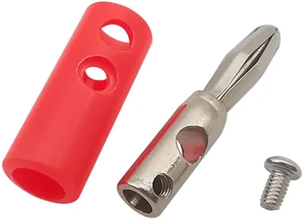 2-20Pairs 4mm Banana Audio Speaker Wire Cable Adapter Screw Type Banana Connector Red & Black(10Pair)