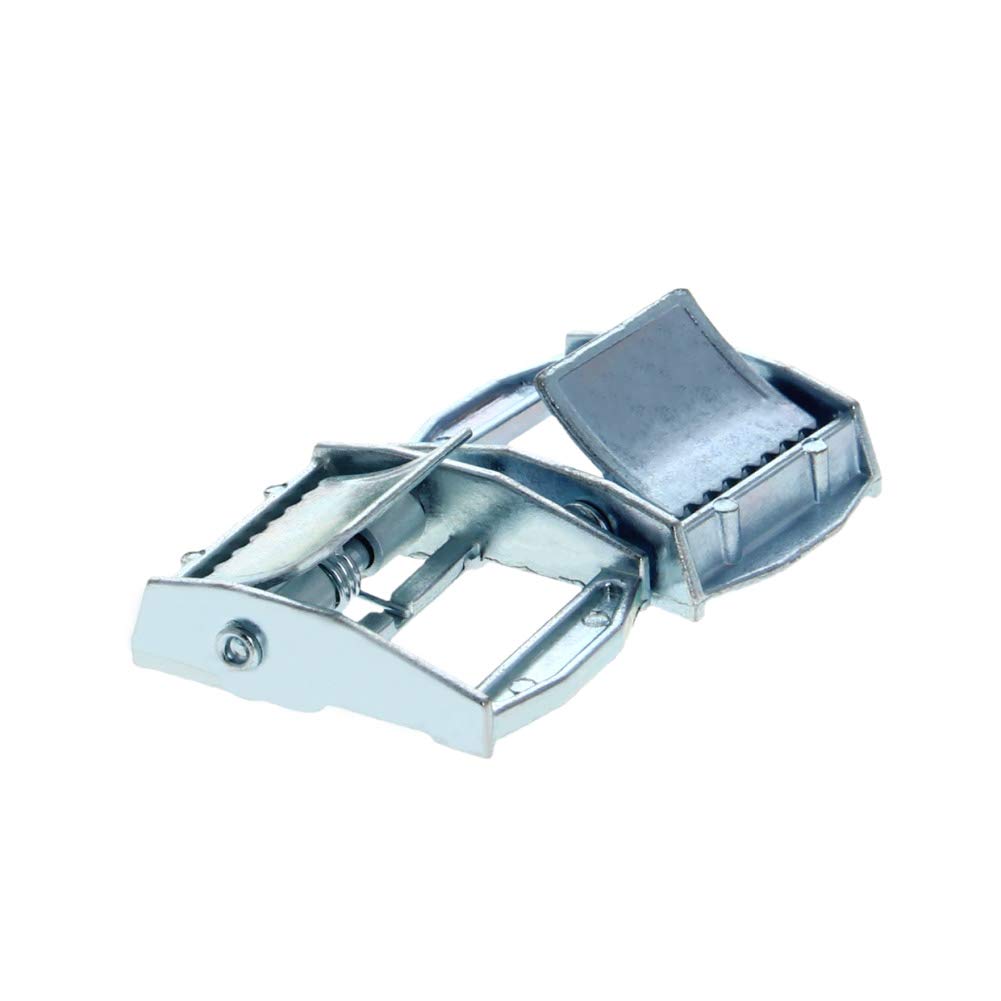 MroMax 2Pcs Zinc Alloy Cam Buckle Lock, 0.93 Inch Tie Down Strap Cam Buckle Lock, Silver Press Buckle Lock for 23.5mm Tie Down Strap
