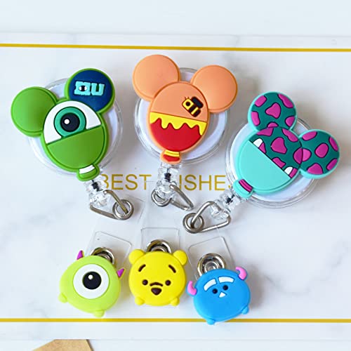 6Pcs Retractable Badge Holders Cartoon Cute Retractable Badge Reel, Badge Reels Retractable For Nurses, Clip-On Name Badge Holder For Office School Hospital Nurses Doctor Teachers Gifts #TOP3