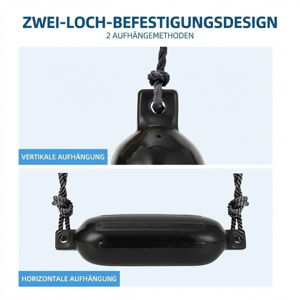 Garvee 4er Set Bootsfender Aufblasbar Mit Seilen, Luftpumpe & Tasche – Fender Für Boote 10–37 ft, Boot Puffer Anlegeschutz Für Yacht, Angelboot & Dock, Schwarz