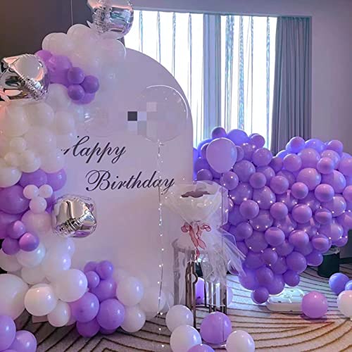 Image of 200pcs Purple Balloons 5 Inch, Small Mini Latex Balloons for Party Birthday Baby Shower Anniversary Festival Arch Garland Decoration