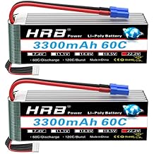 HRB 2pcs 6S 3300mAh Lipo Battery EC5 60C Soft Case 22.2V RC Lipo Batteries Pack Compatible with RC Helicopter Airplane Car Boat Truck