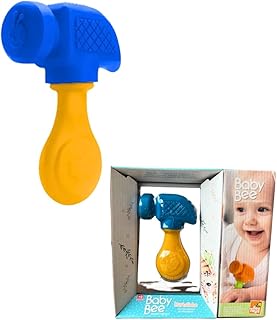 Mordedor e Chocalho Martelinho para Bebês | Brinquedo Interativo Seguro com Textura Suave e Cores Vibrantes | Alívio para Dentes e Estímulo ao Desenvolvimento Motor nos Primeiros Meses