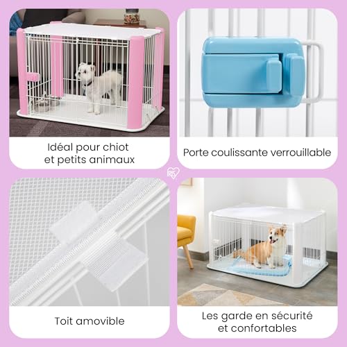 Parc à chiot Iris Ohyama CLS-1130 blanc pour stopper les bêtises et protéger les sols