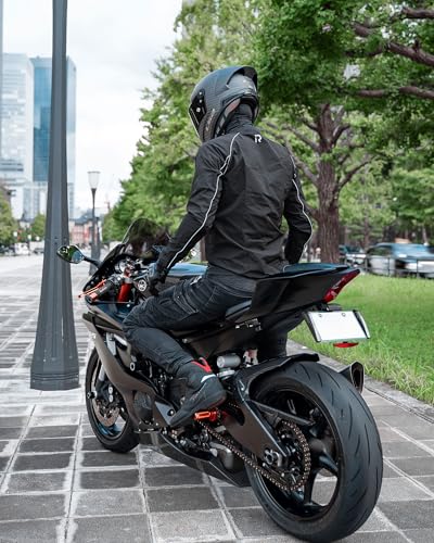RIDEIRON Motorradjacke Herren Winddichte Leichte Gefütterte für alle Jahreszeiten Wasserdicht UPF40+ Sonnenschutz Kompakt Tragbar Geeignet zum Motorradf Klettern Schwarz XL