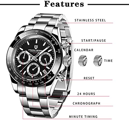 Image of Pagani Design PD-1644 | Luxury | Waterproof Mechanical Automatic Movement (SeikoVK63) | Stainless Steel Men's 40MM Watch (Daytona)