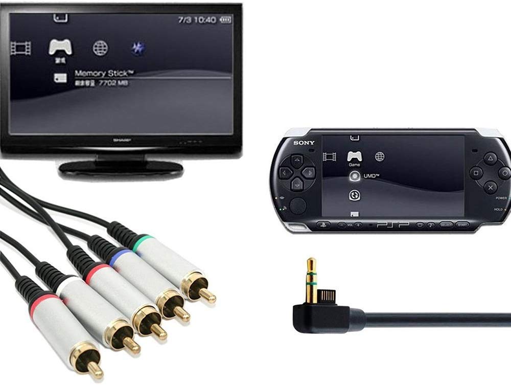 ElementDigital PSP AV Cable Component for PSP 3000 3001 & PSP 2000 Full Audio Video Output and Games on TV 5ft
