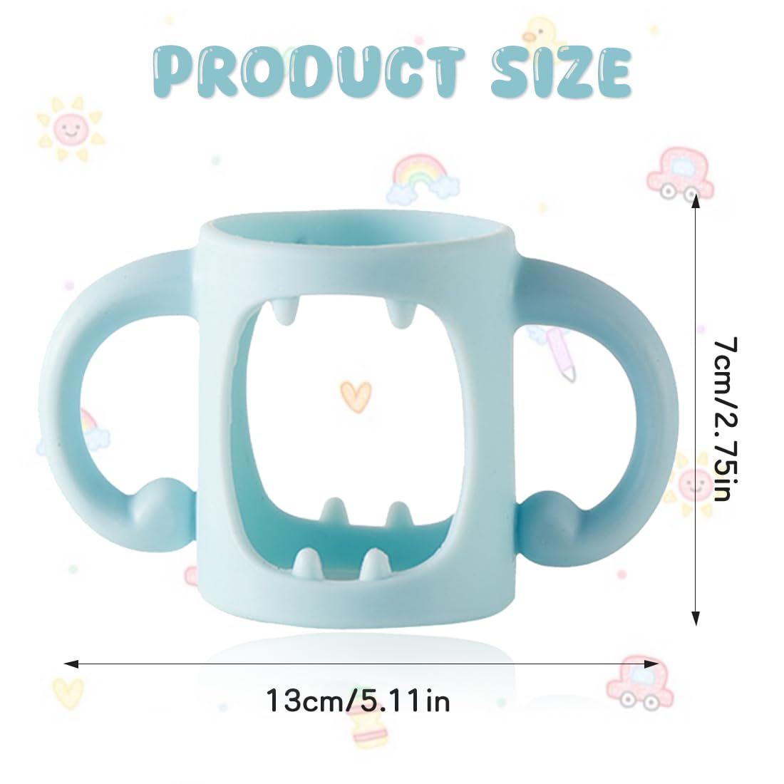 2 Pezzi Manici per Biberon,Manico Per Biberon Silicone,Manico Plastica Per Biberon,Biberon Baby Feeding Portaborraccia,per Biberon Standard a Collo Largo