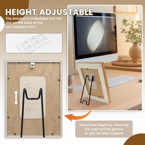 Image of 6Pcs Picture Frame Bracket with Self Adhesive Picture Stand,Stable Frame Stand,Practical Easel Back Easy to Install for Home Office Displays