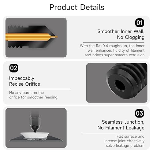Miniatura 5 de Boquillas oficiales Creality MK8 de acero endurecido de alta gama, 8 piezas, resistentes al desgaste de alta temperatura, compatibles con Ender