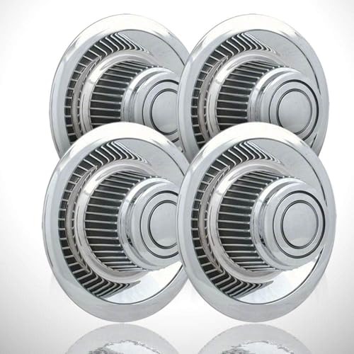 4-Pack of Chrome Derby Style Center Caps fit for Classic 1967-1982