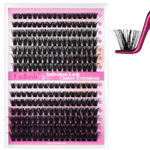 FADLASH 80D+100D 0.07mm D Curl 8-16mm Russian Volume Natural Wispy Cluster Lashes DIY Eyelash Extensions, 80+100D, 80+100P816-07D - Image 4