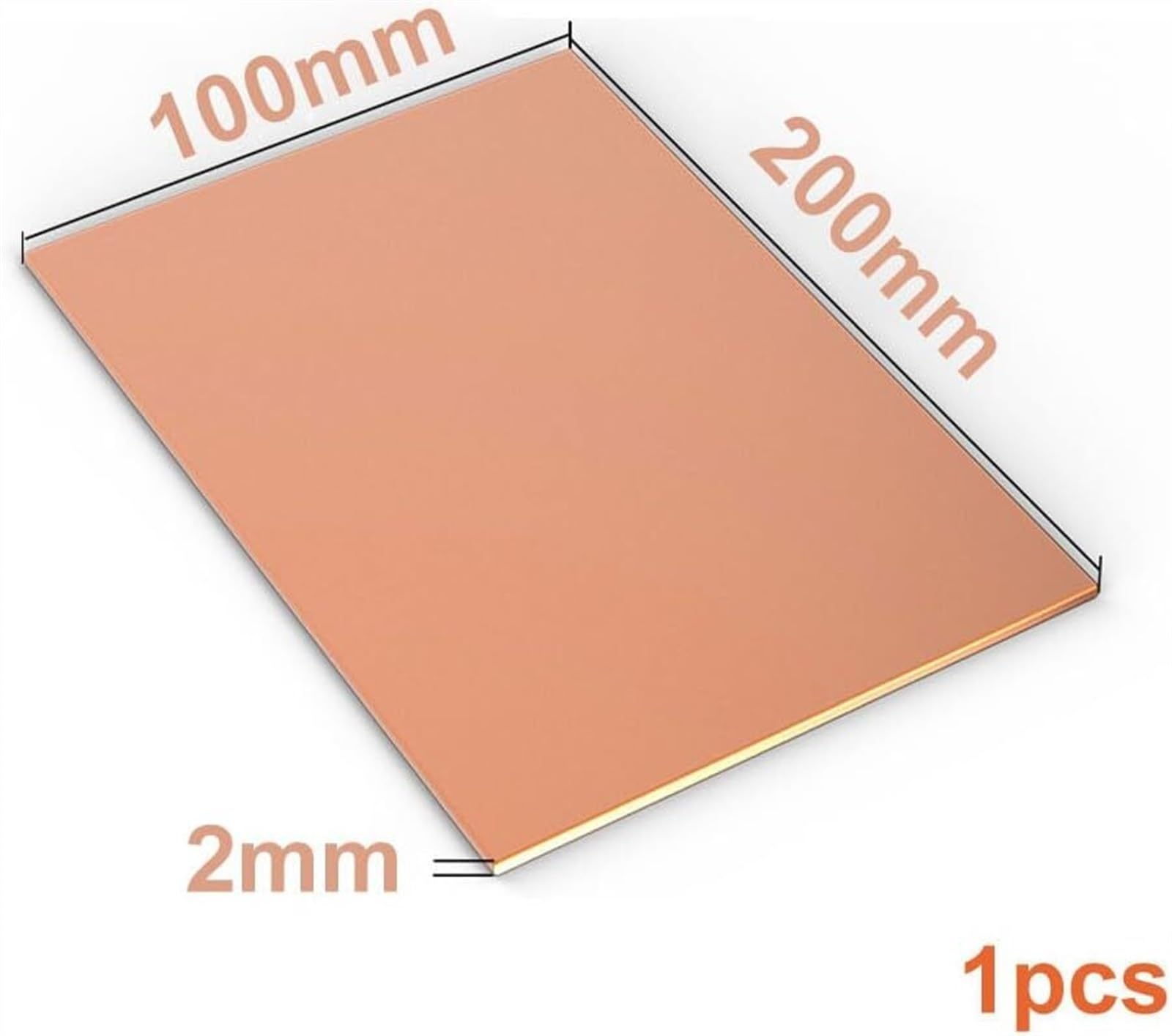 1 sztuka T2 czysta blacha miedziana, grubość 2mm, idealna dla rzemiosła, modelarzy, 100x200mm(100x200mm)