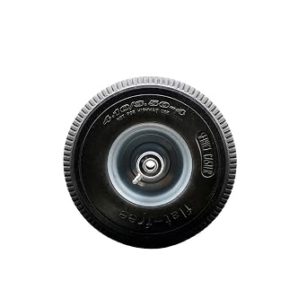 10" x 3" Flat Free Hand Truck Dolly Wheel Only w/2.25" Offset Hub&Ball Bearings