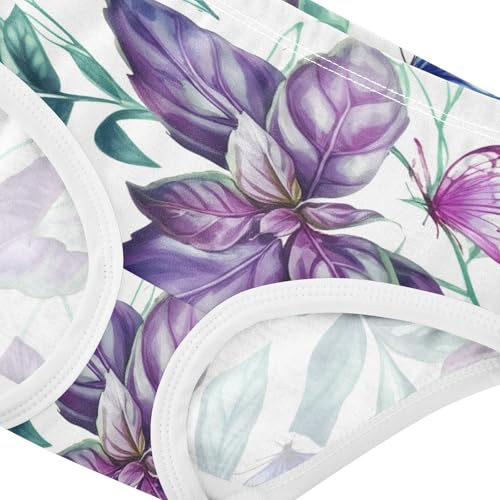 Purple Green Floral Butterflies White Toddler Girls Underwear 2t Cotton Little Girl Panties Fun Kids Briefs Undies4