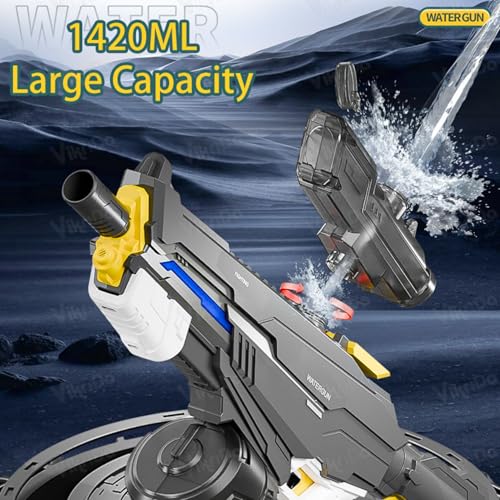 Image of VikriDA Jumbo Size (70 * 34 cms) Electric Water Gun for Kids Adults, Automatic Electric pichkari with Light, Auto Absorb Water, Large Capacity, Long Range, Water Gun for Holi - Multicolor