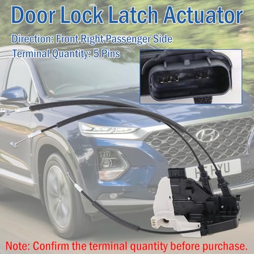 Image of Front Right Passenger Side Door Lock Actuator 81320-2W010, Door Latch Compatible with Hyundai Santa Fe XL 2013-2019, Santa Fe Sport 2013-2018, Santa Fe 2013-2018