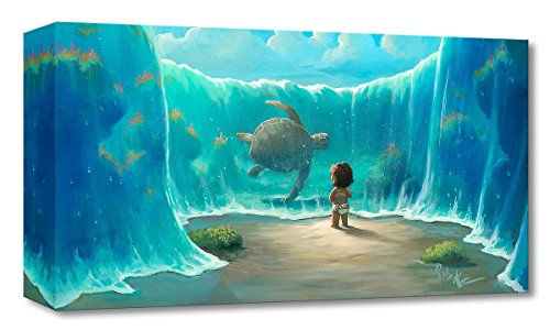 Disney Fine Art Moana's New Friend by Rob Kaz Treasures on Canvas Moana 10 Inches x 20 Inches Reproduction Gallery Wrapped Canvas Wall Art