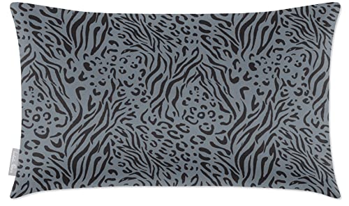 Image of Izabela Peters Cushions With Covers Included, Filled Cushion, Eco-Friendly Velvet Cushions, 50 x 30 cm, Animal Fusion - French Grey, Chair Cushions, Sofa Cushions, Seat Cushions