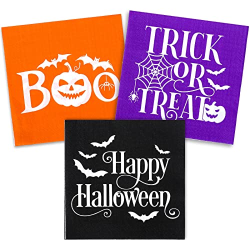 Serviettes cocktail Halloween Whaline pour animer vos buffets créatifs et goûters d'enfants