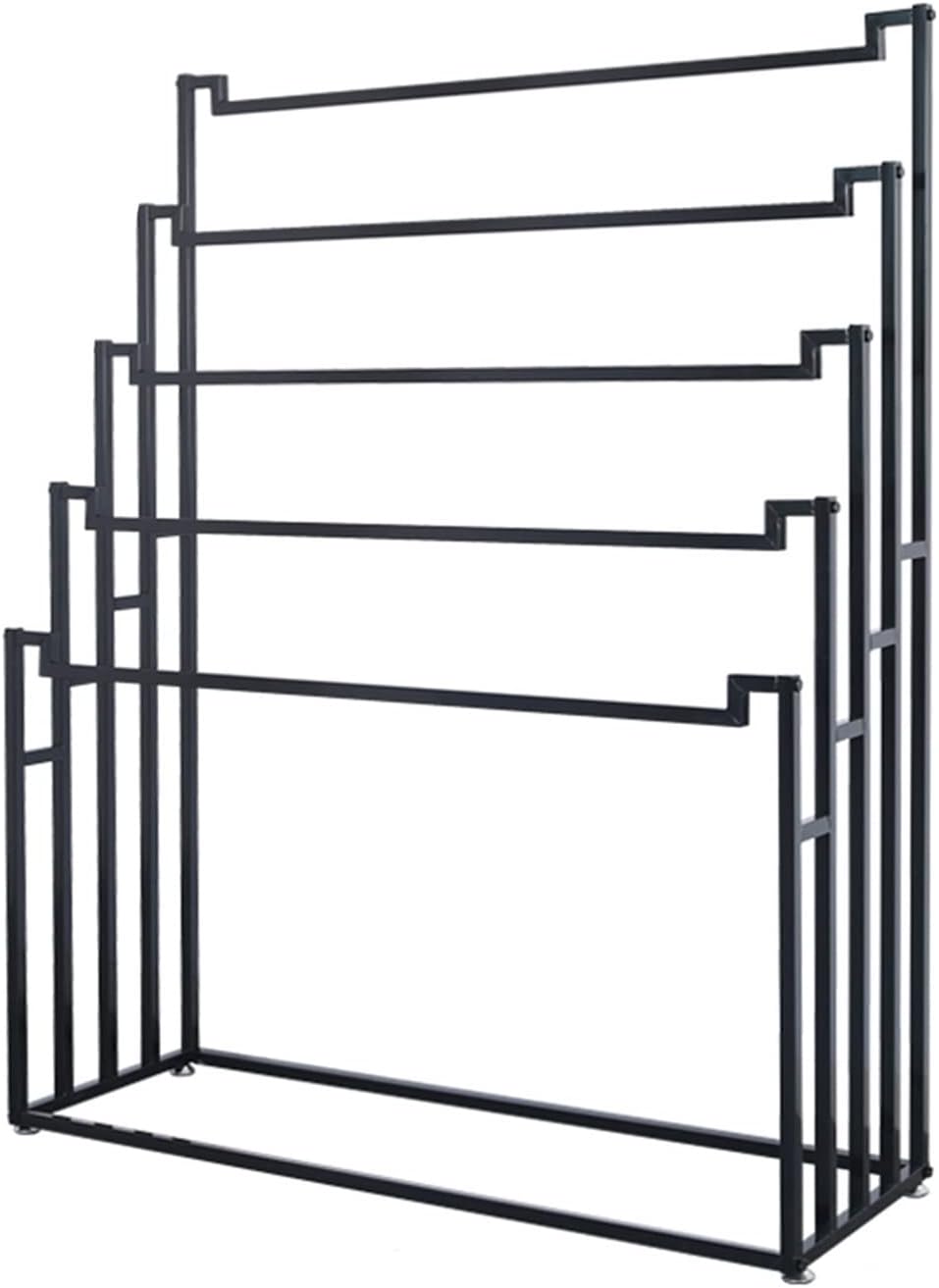 Clothes Store Retail Scarf Display Stand, Scarves Organizer Rack, Men's Ties Women's Shawls Pants Blanket Fabric Accessories Storage Shelf, Towel Bar,Black-120x40x150CM