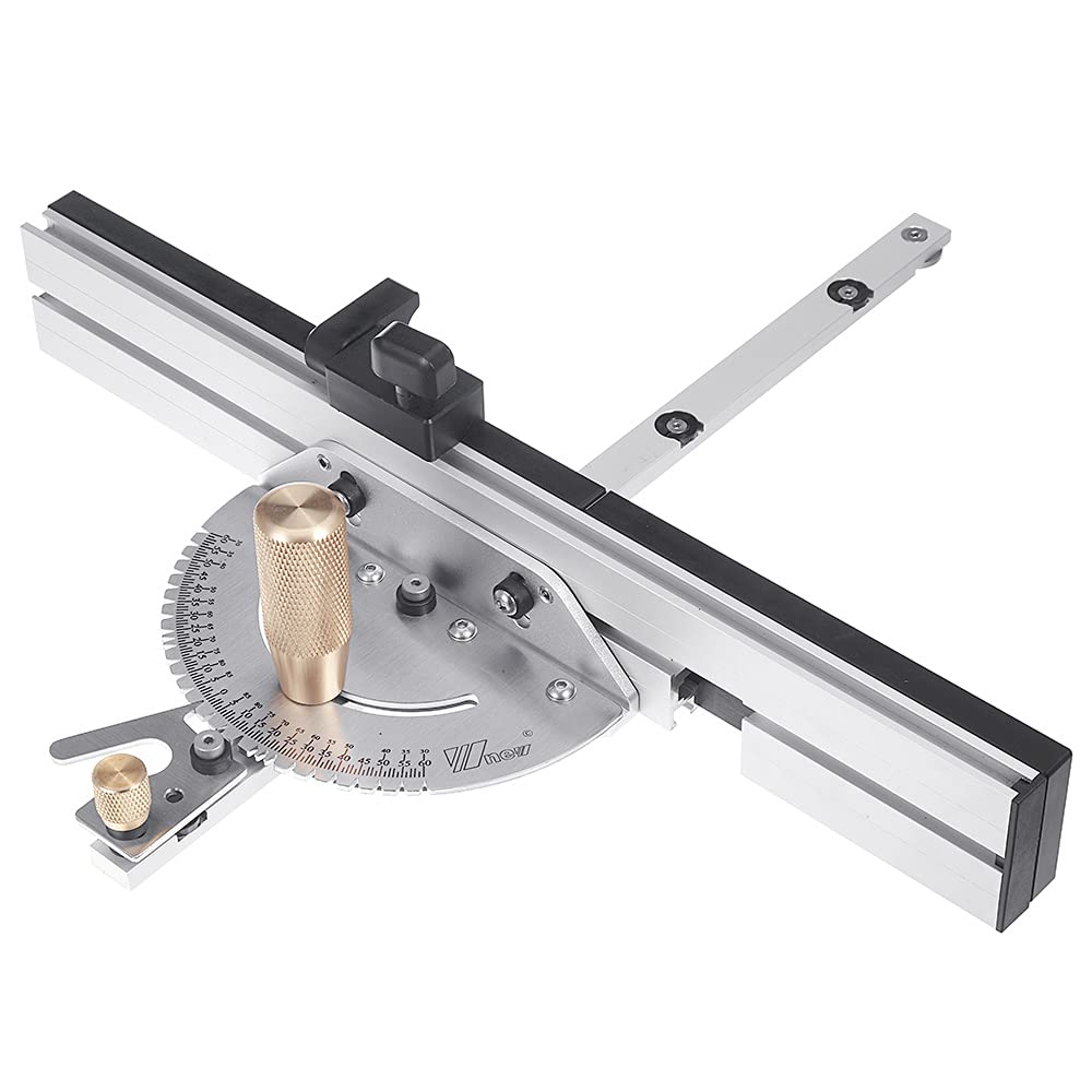 Wnew #7 Brass Handle 450Mm 27 Angle Miter Gauge With Box Jiont Jig Track Stop Table Saw Router Miter Gauge Saw Assembly Ruler For Woodworking Tools