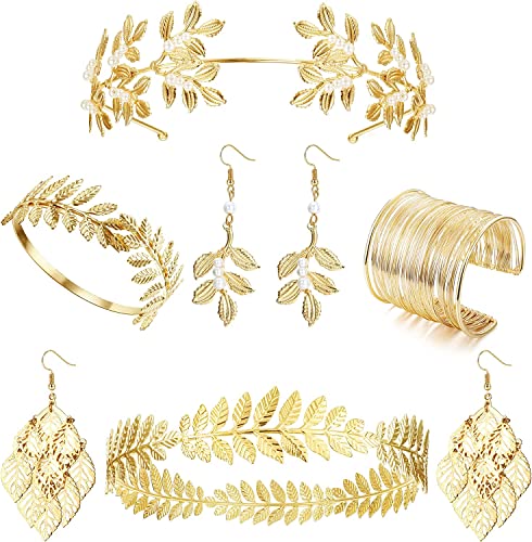 🎇【ACCESSORI PER COSTUME TOGA】🎇 Questi accessori per costumi da dea d'oro sono molto adatti per feste in toga, feste in maschera di Halloween, feste medievali, cosplay, feste a tema e matrimoni. Puoi condividere il set di gioielli in costume della dea greca con tua madre, figlia, sorelle, amanti e buoni amici. Cattura più occhi su di te.