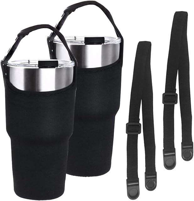 DanziX 2 Pack 30oz Tumbler Carrier Holder, Neoprene Sleeve Replacement with Carrying Handle-Black