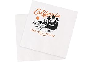Vintage California Cocktail Napkins for Summer Beach Vibes