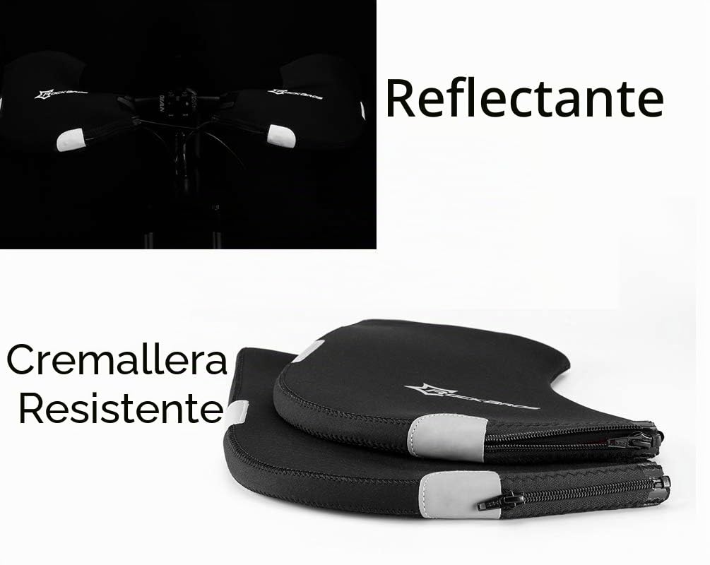 ROCKBROS Manoplas Manillar Ciclismo Térmicos Guantes de Manillar Antiviento Resistente al Agua para MTB Bicicleta Carretera para Invierno