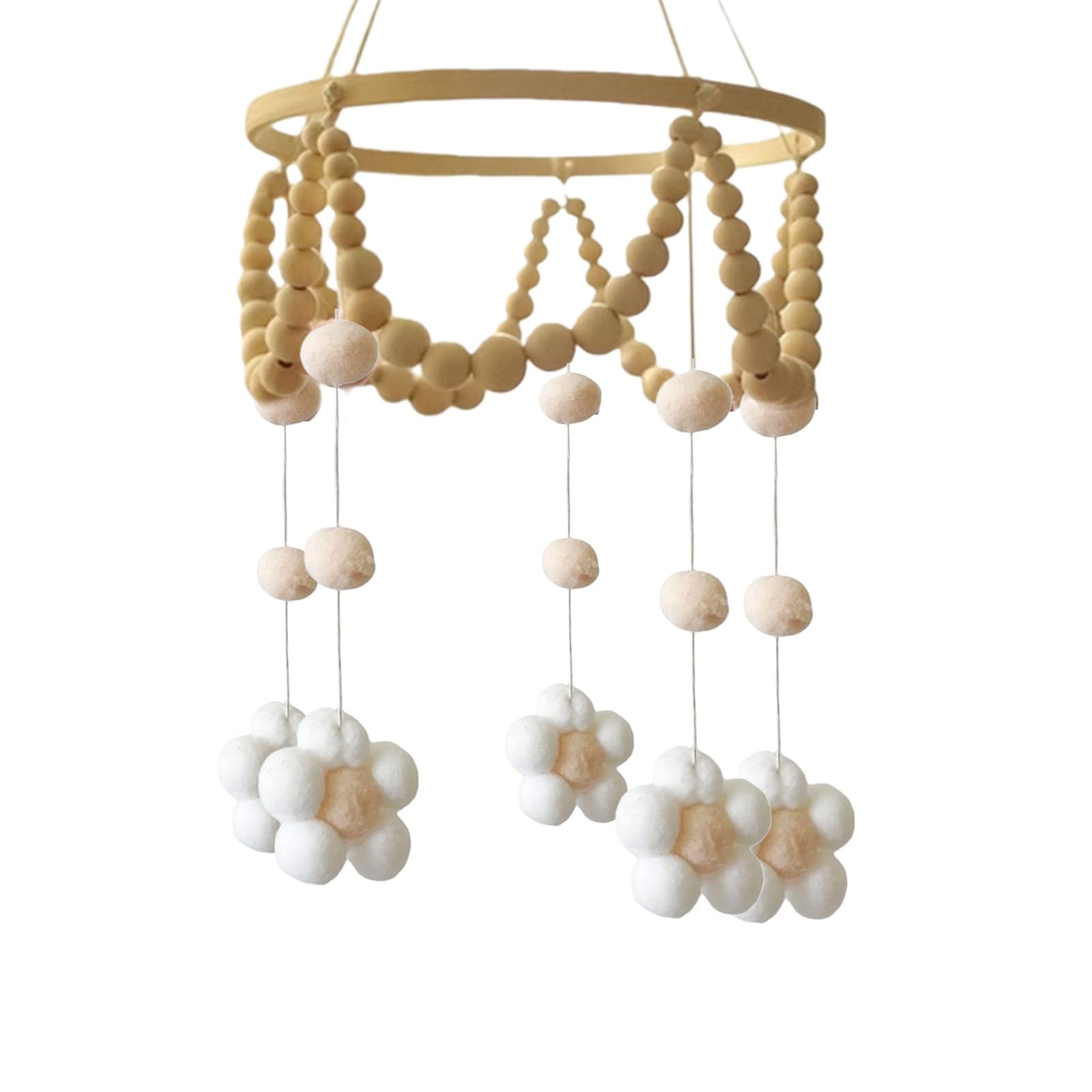 Giostrina per culla per ragazzi e ragazze, in feltro, con fiori, per la cameretta dei bambini, per, per bambini, fatti a mano, per soffitti, regalo per decorazioni natalizie per la cameretta
