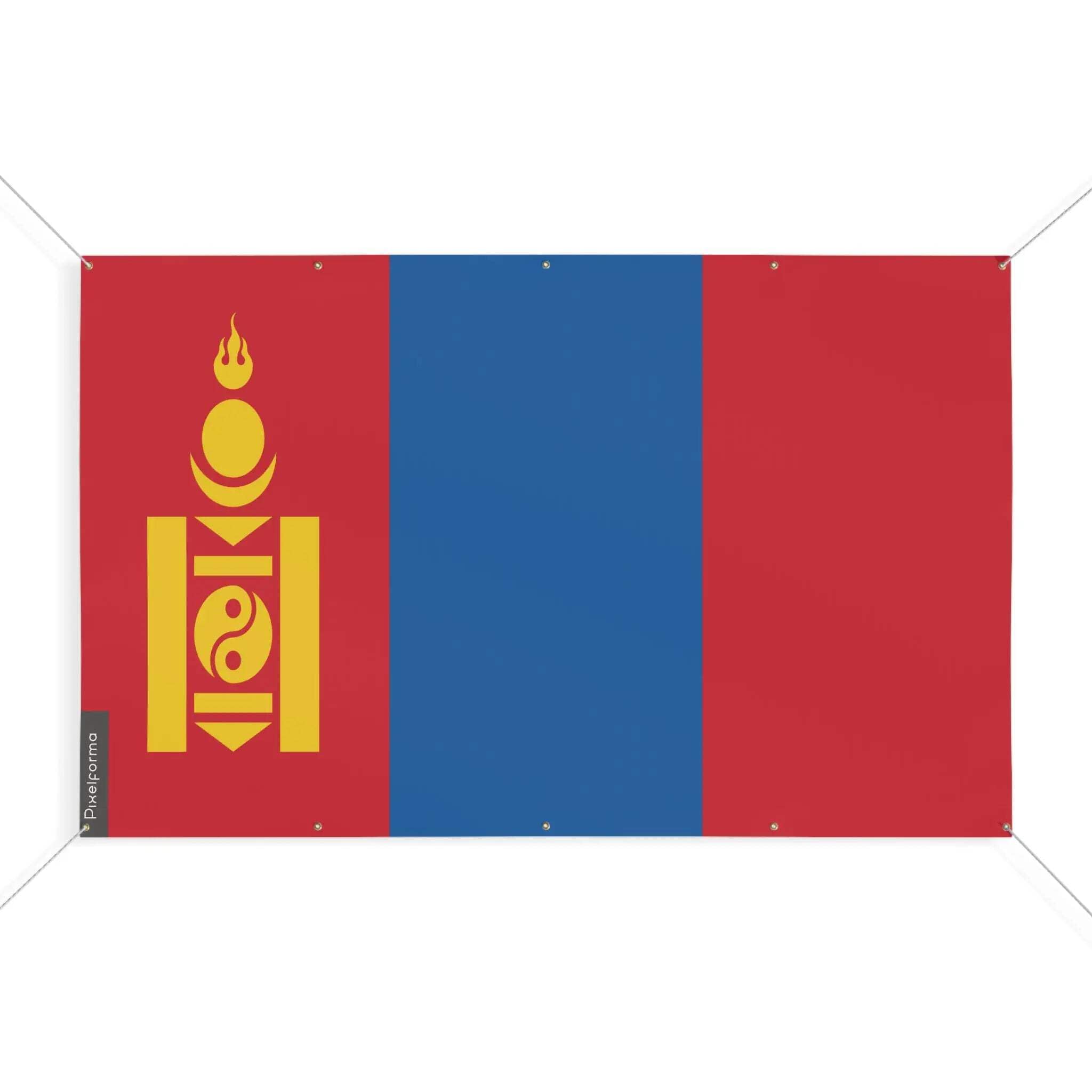 Drapeau Mongolie 10 oeillets de 90 x 135 cm idéal pour vos événements - 3
